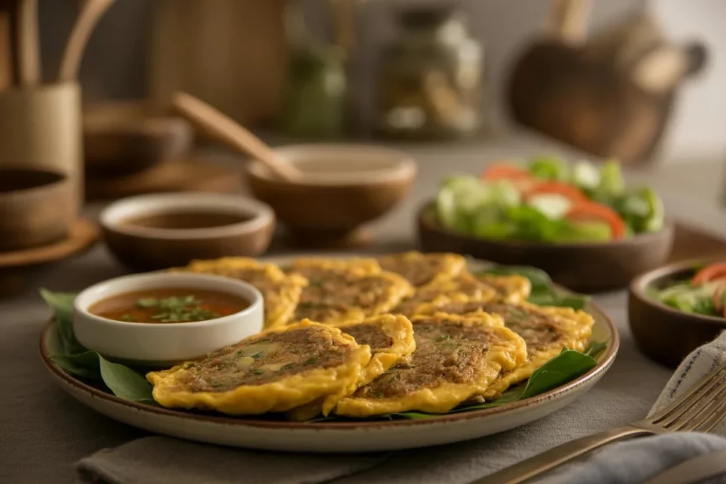 Delicious Tortang Talong, a Filipino eggplant omelette made with charred eggplant and eggs.