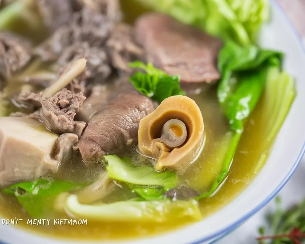 Delicious Bulalo Batangas served with fresh vegetables in clear broth.