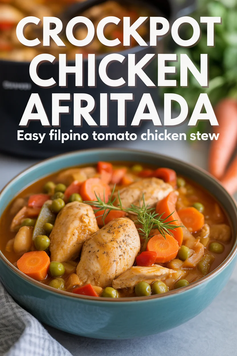 Crockpot Chicken Afritada – Easy Filipino Tomato Chicken Stew 4 Filipino Crockpot Chicken Afritada
