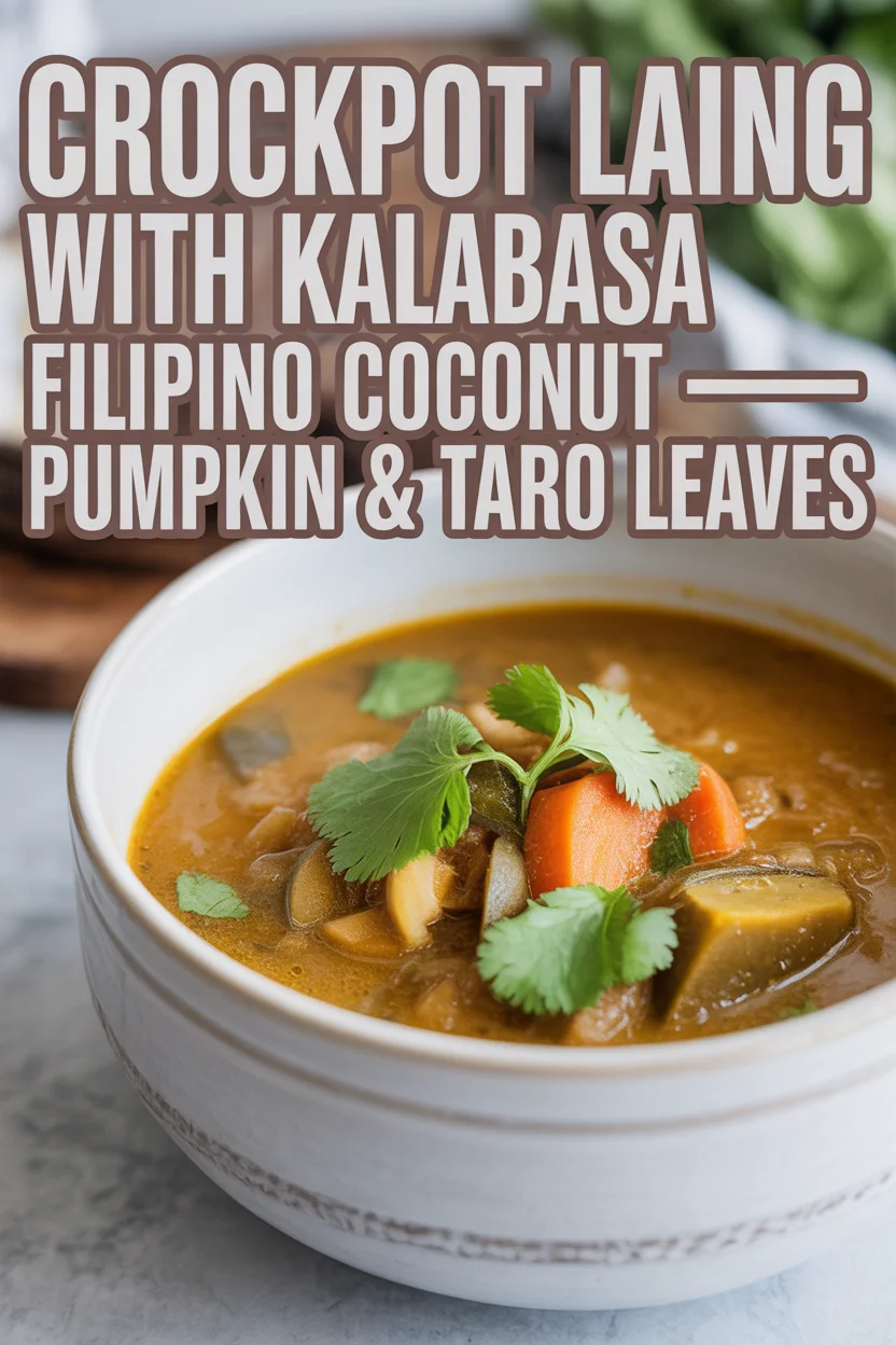 Crockpot Laing with Kalabasa – Filipino Coconut Pumpkin & Taro Leaves 4 Filipino Crockpot Pumpkin Laing