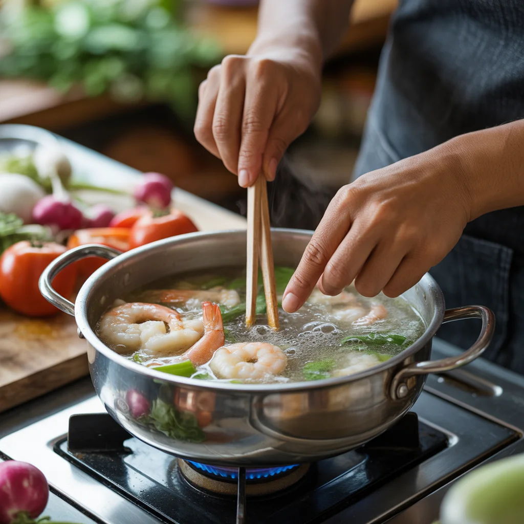 Filipino Crockpot Shrimp Sinigang