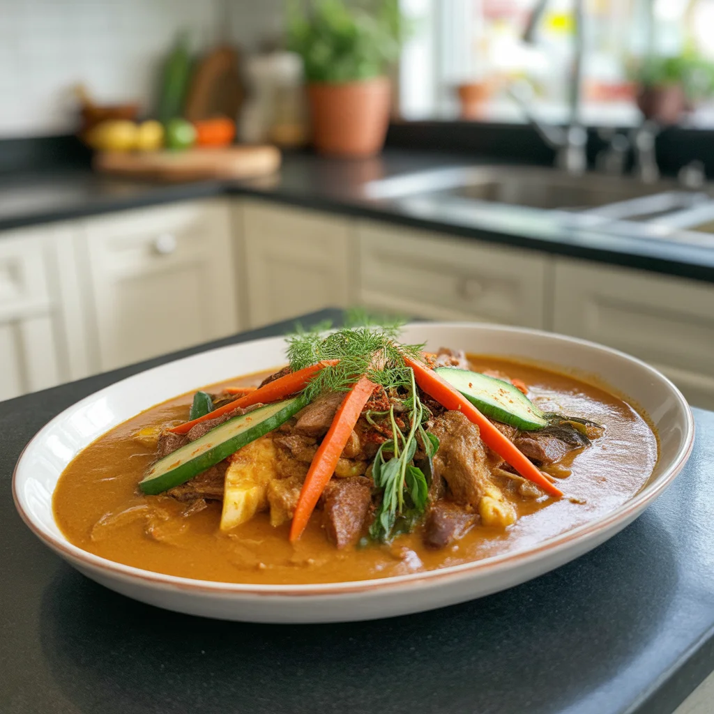 Filipino Crockpot Beef Kare‑Kare