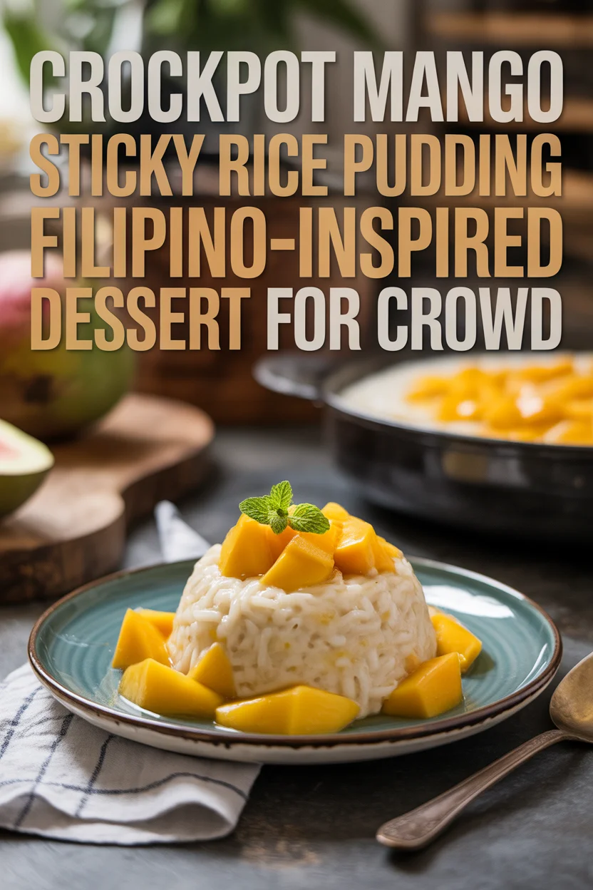 Filipino Crockpot Mango Sticky Rice Pudding