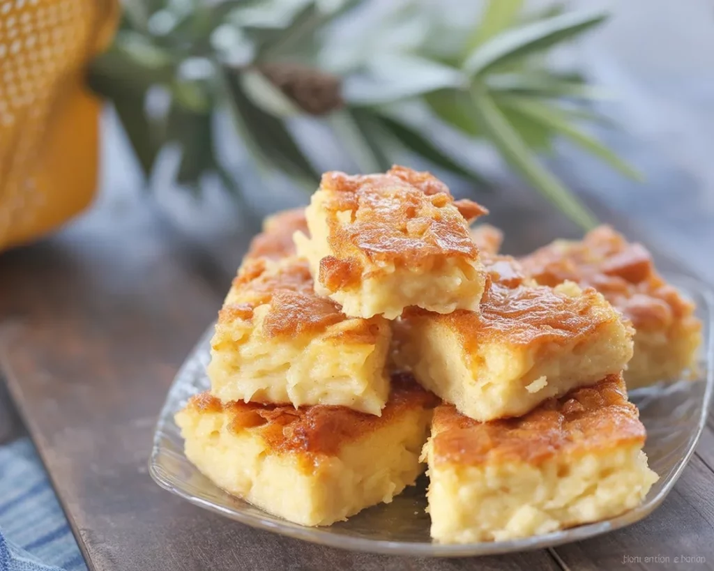 Bibingka, a traditional Filipino coconut rice cake baked in banana leaves and topped with salted eggs.