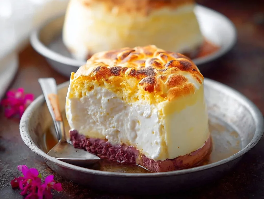 Delicious floating island dessert with soft meringue and creamy custard.