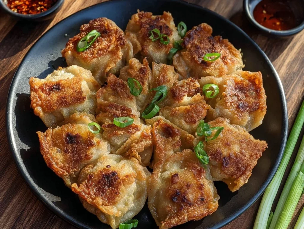 Crispy sausage wontons filled with savory sausage filling.