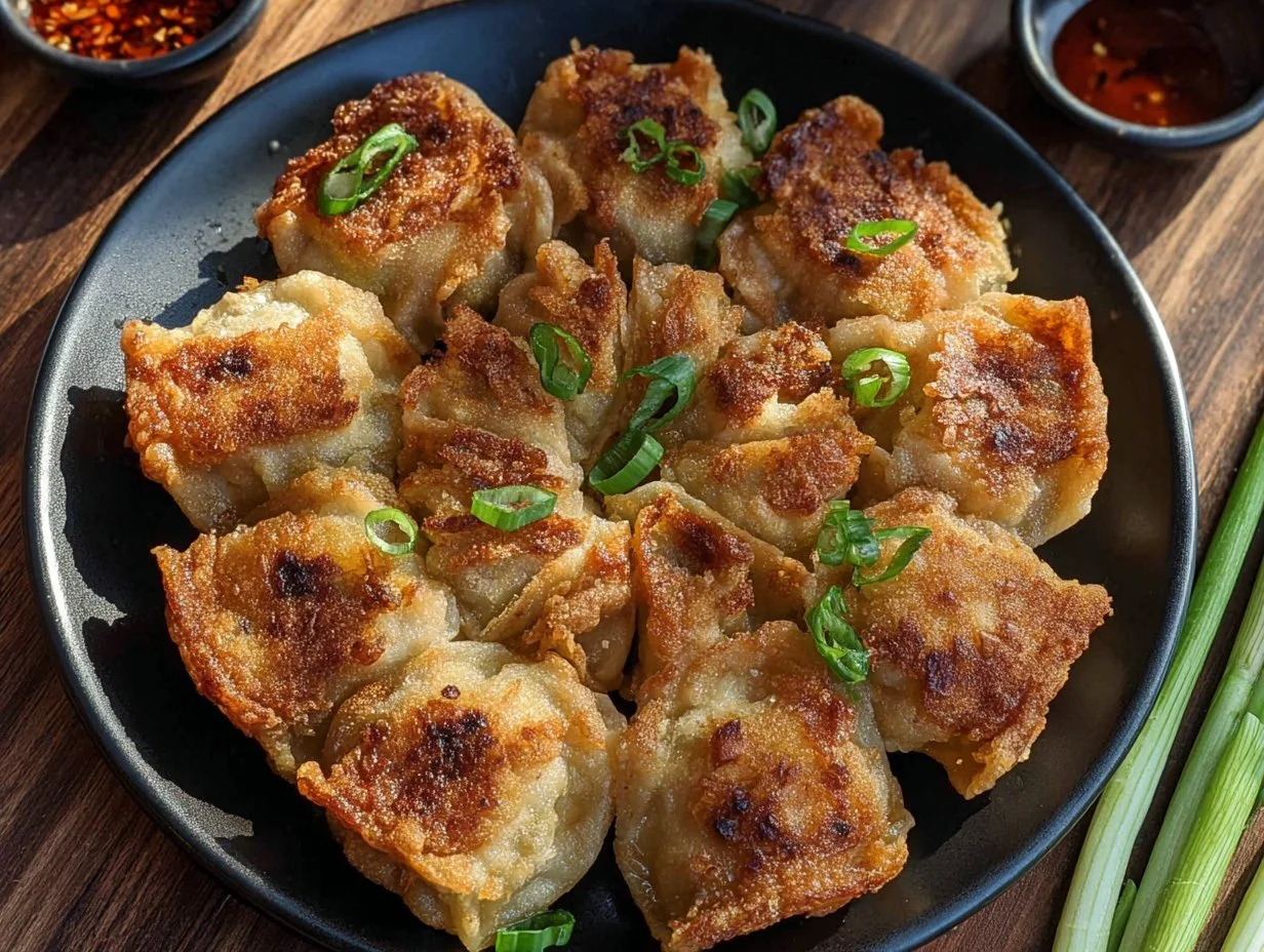 Crispy sausage wontons filled with savory sausage filling.