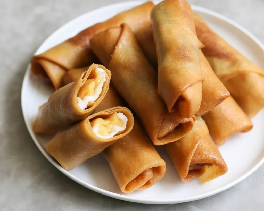 Delicious turon banana rolls, a popular Filipino snack, fried until crispy.