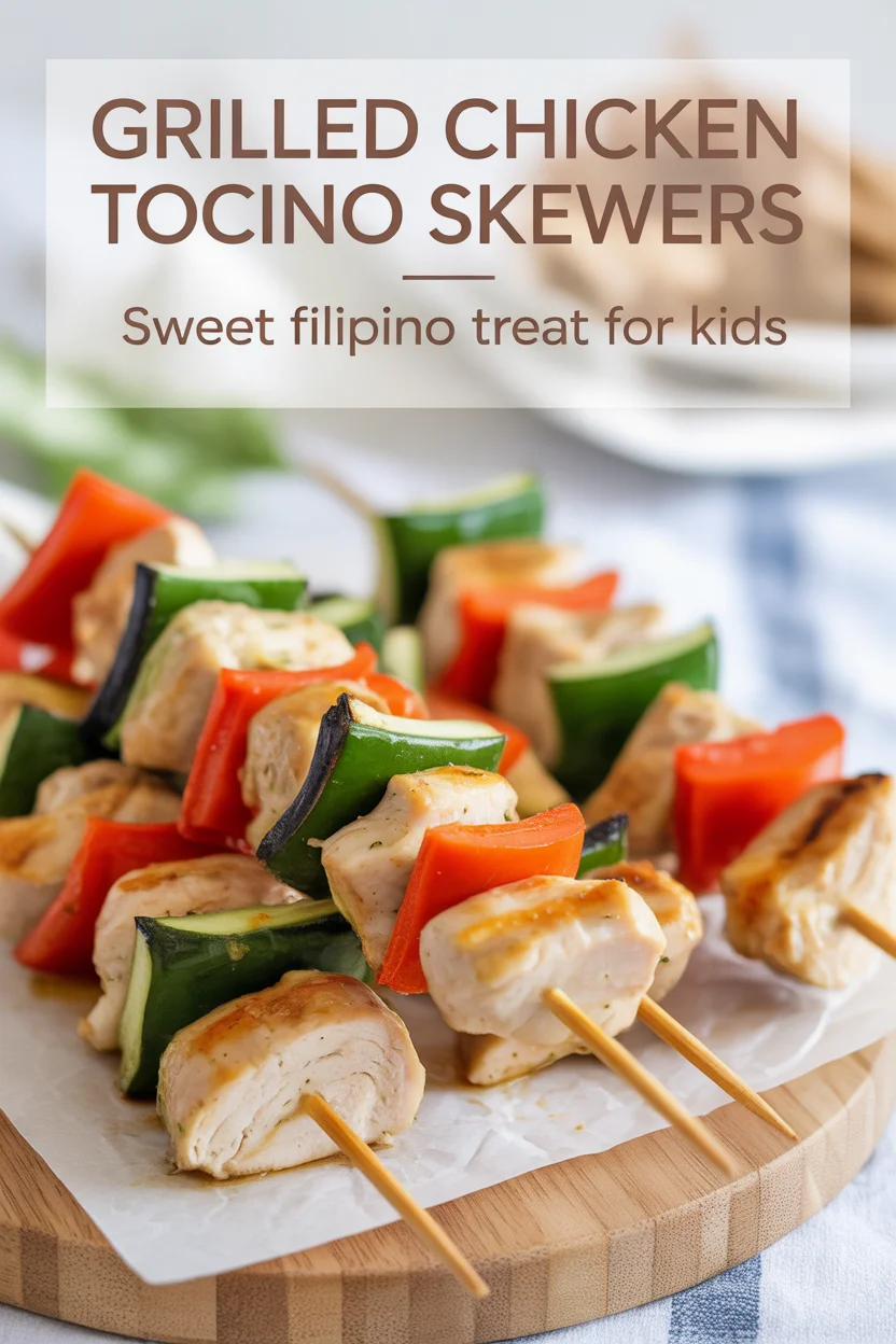 Grilled Chicken Tocino Skewers – Sweet Filipino Treat for Kids 5 Chicken Tocino Skewers
