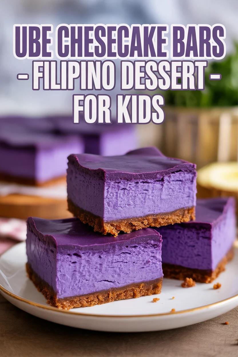 Ube Cheesecake Bars – Filipino Dessert for Kids 5 Ube Cheesecake Bars