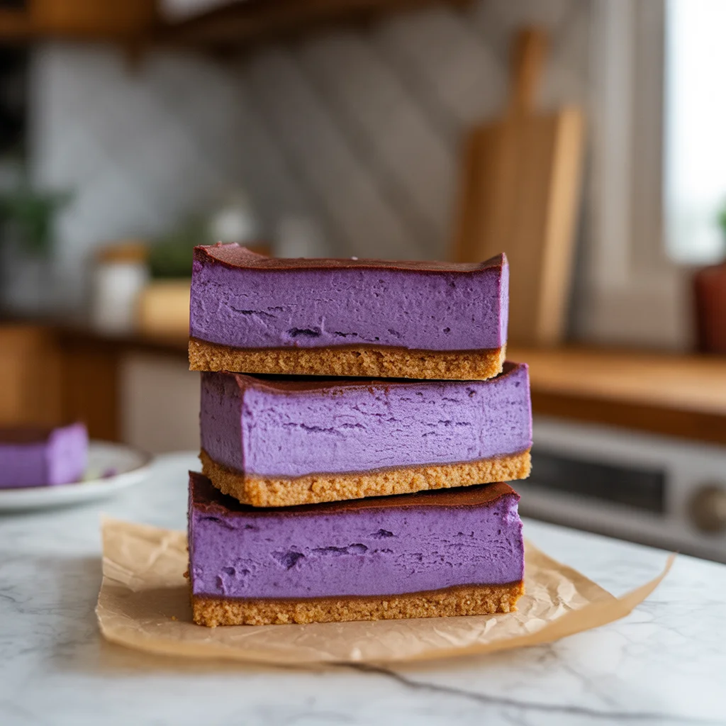 Ube Cheesecake Bars – Filipino Dessert for Kids