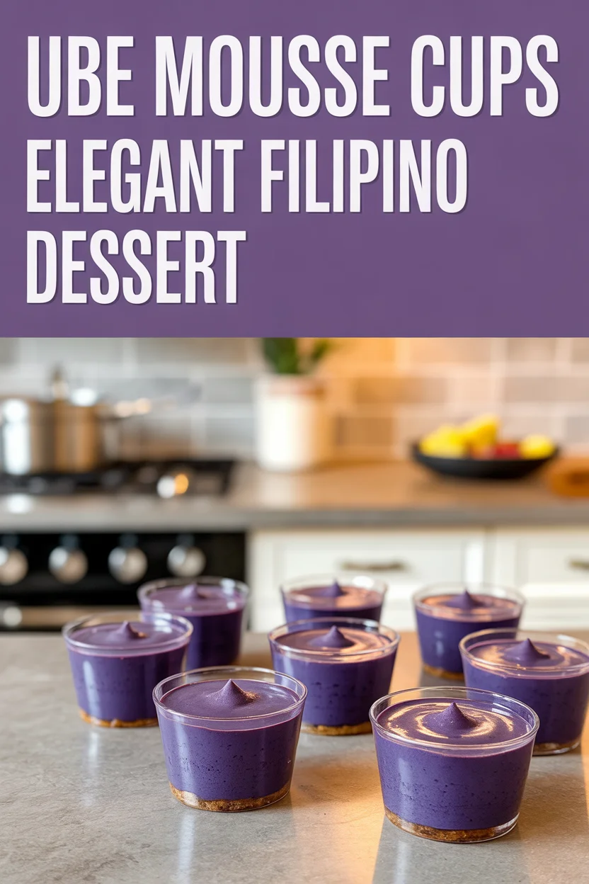 Ube Mousse Cups – Elegant Filipino Dessert 4 Ube Mousse Cups