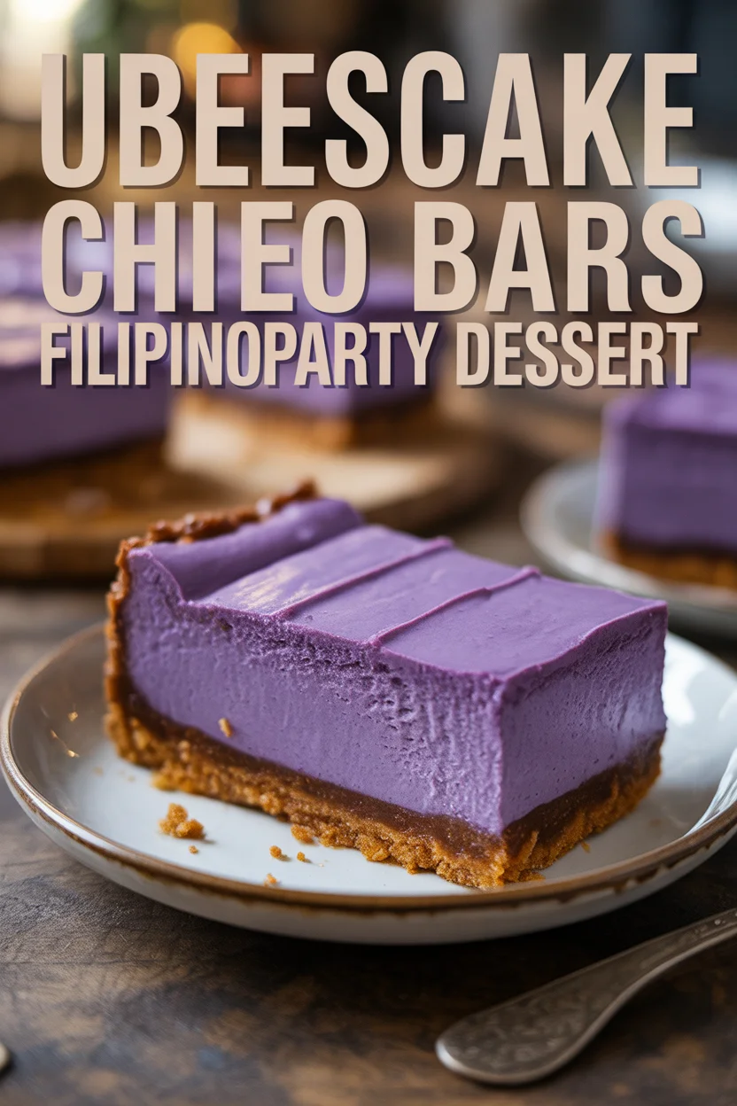 Ube Cheesecake Bars – Filipino Party Dessert 4 Ube Cheesecake Bars