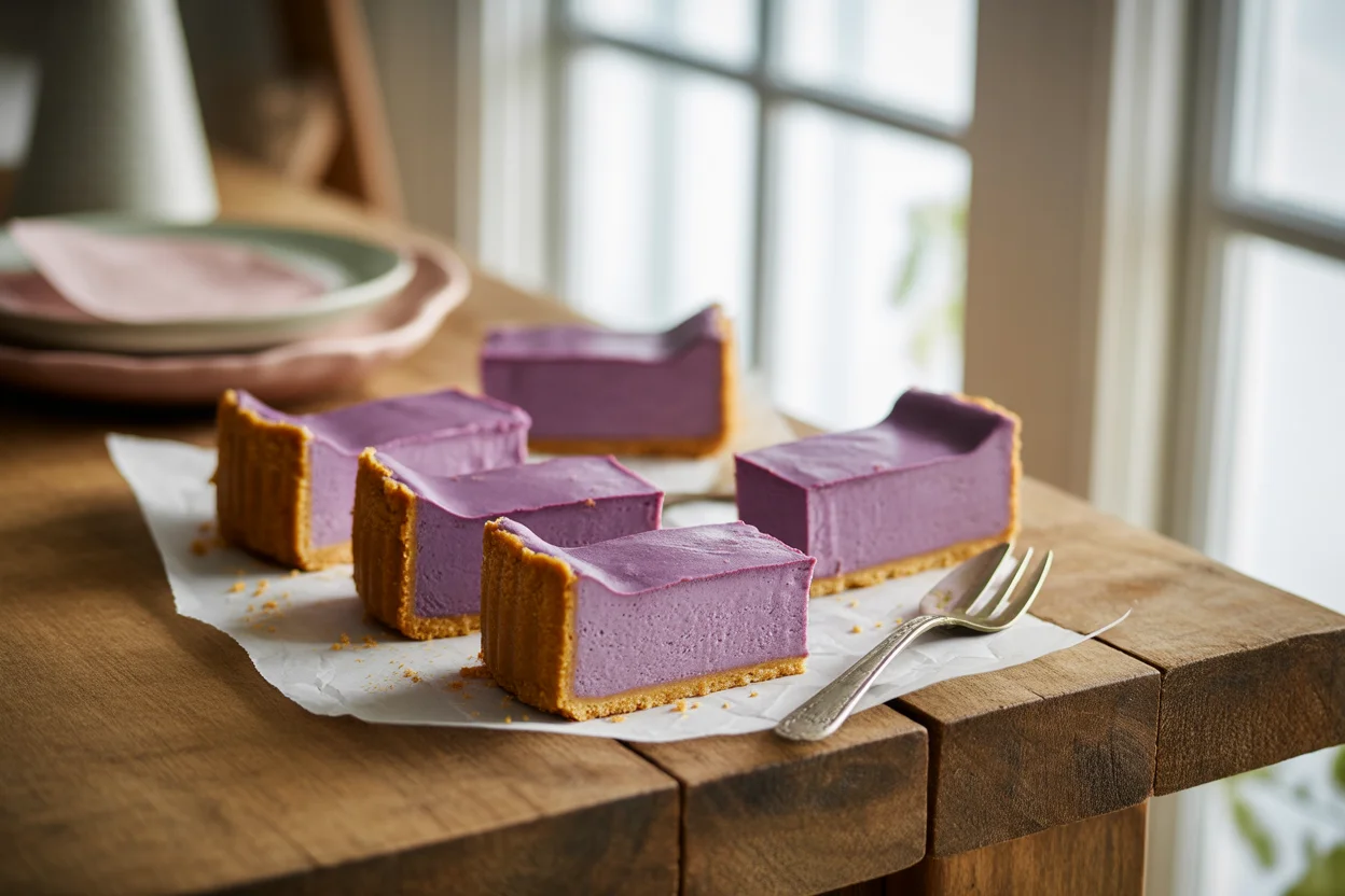 Ube Cheesecake Bars – Filipino Party Dessert