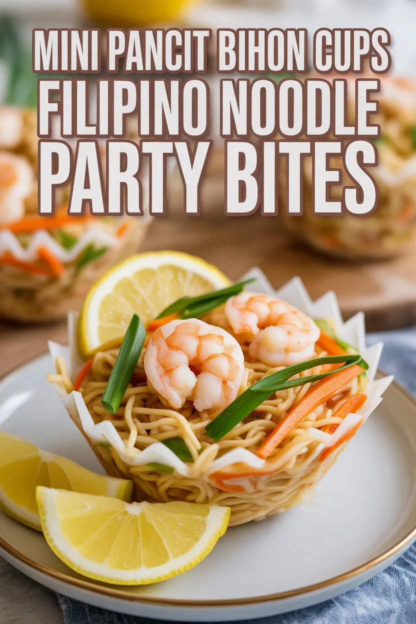Mini Pancit Bihon Cups – Filipino Noodle Party Bites 4 Mini Pancit Bihon Cups – Filipino Noodle Party Bites