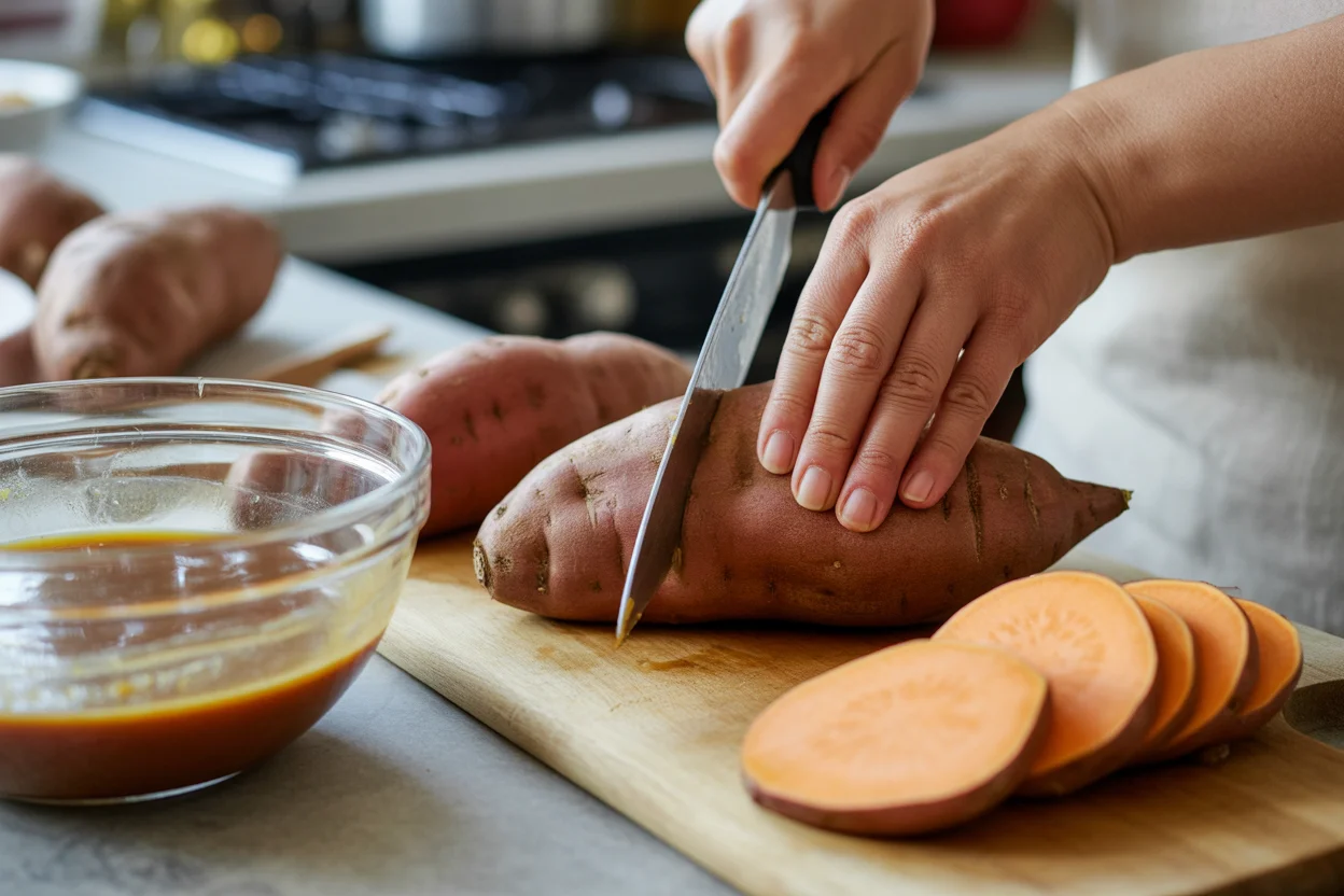 Sweet Caramelized Camote Cue Snack