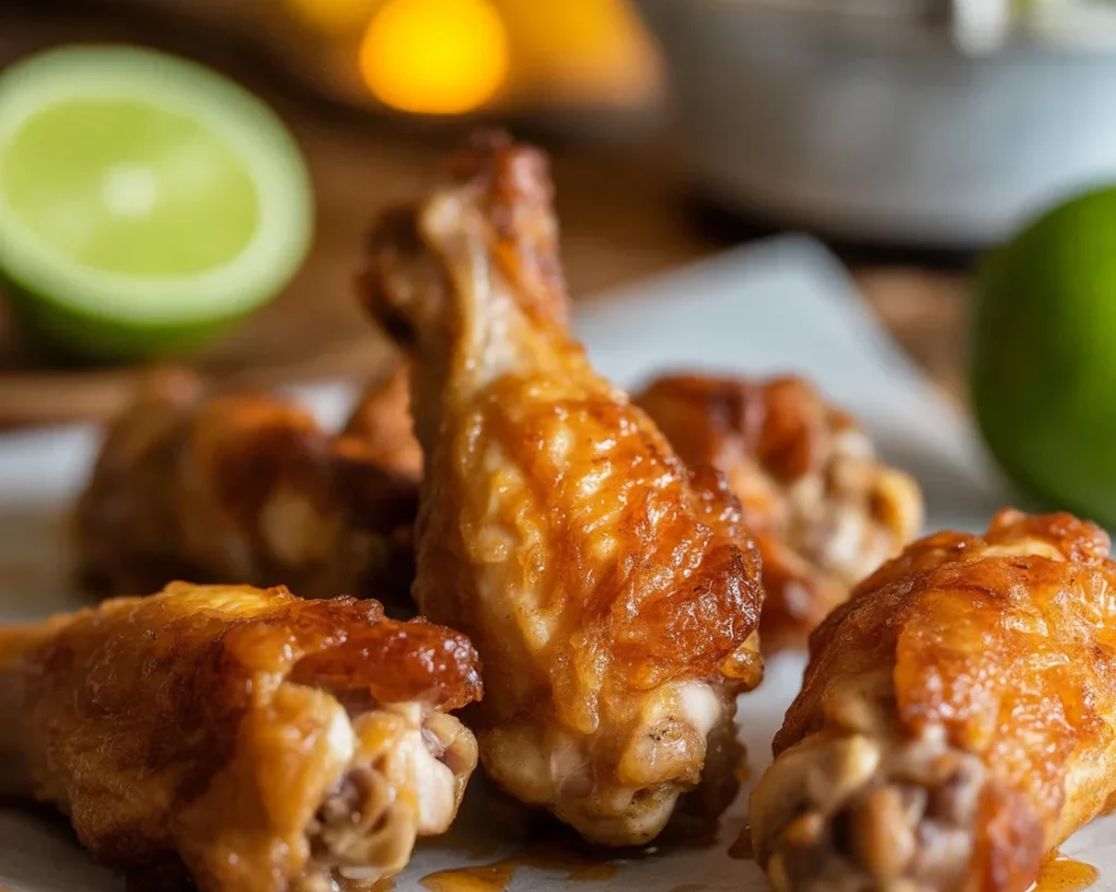 Delicious Calamansi Chicken Wings marinated in tangy calamansi sauce and garlic ginger.