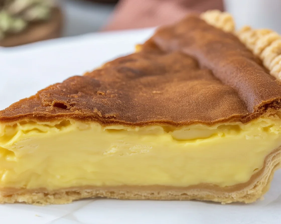 Delicious Filipino Egg Pie Bars with creamy custard filling in a flaky pie crust.