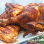 Filipino chicken BBQ oven recipe featuring tender marinated chicken thighs cooked to perfection.