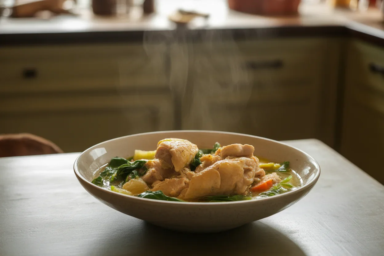 Filipino Chicken Tinola with Ginger and Green Papaya