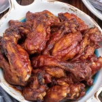 Homemade Filipino Chicken Tocino served with garlic rice and eggs