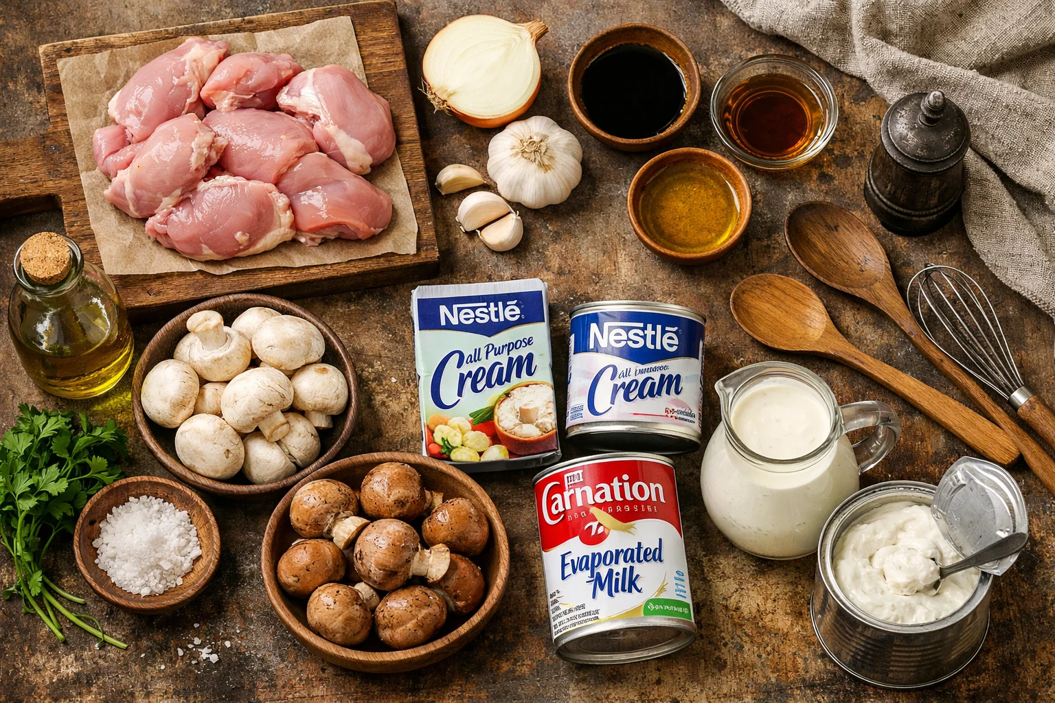 creamy mushroom chicken filipino style &mdash; Creamy Mushroom Chicken Filipino Style