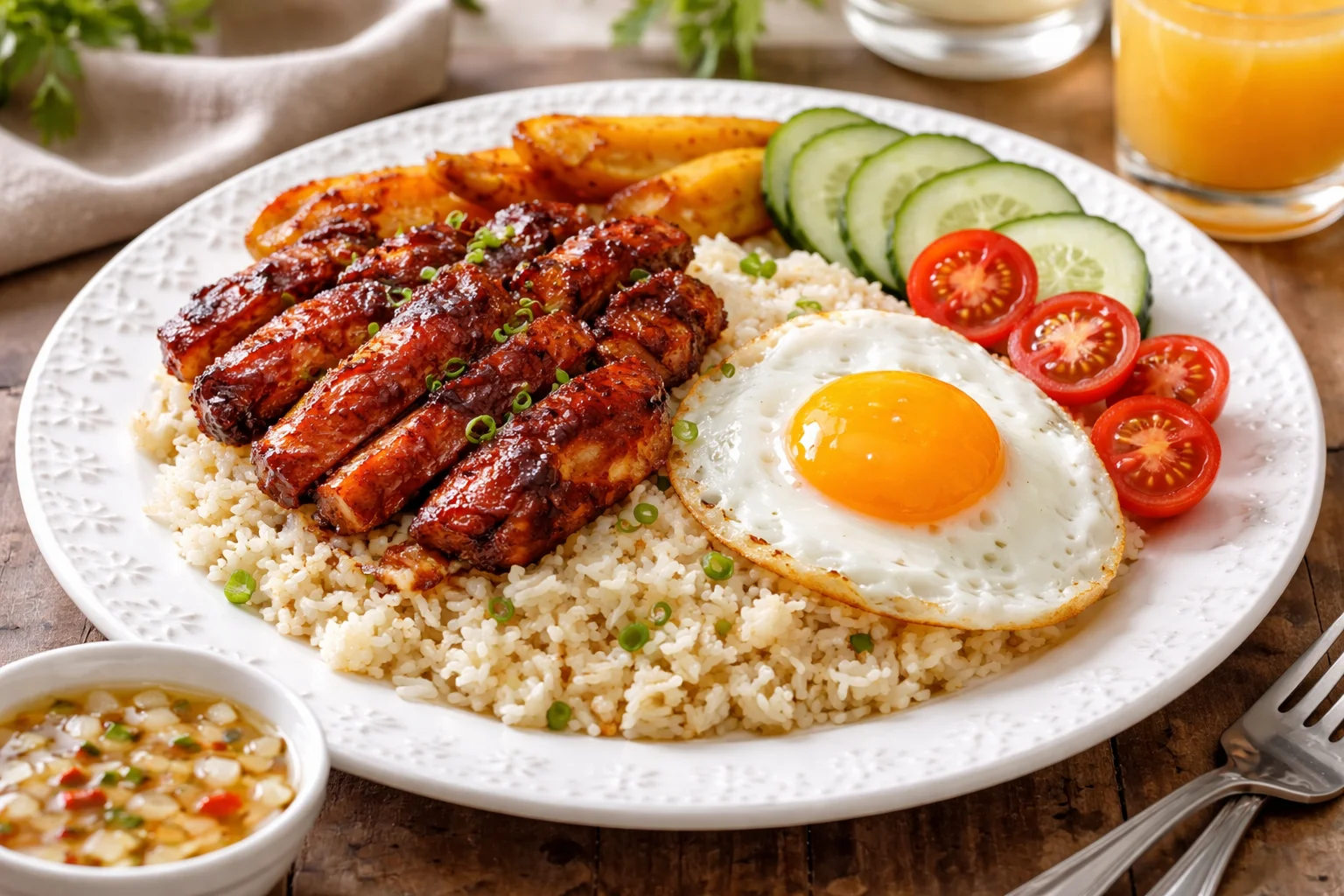 Delicious Chicken Tocino Style Breakfast Rice Bowl Recipe