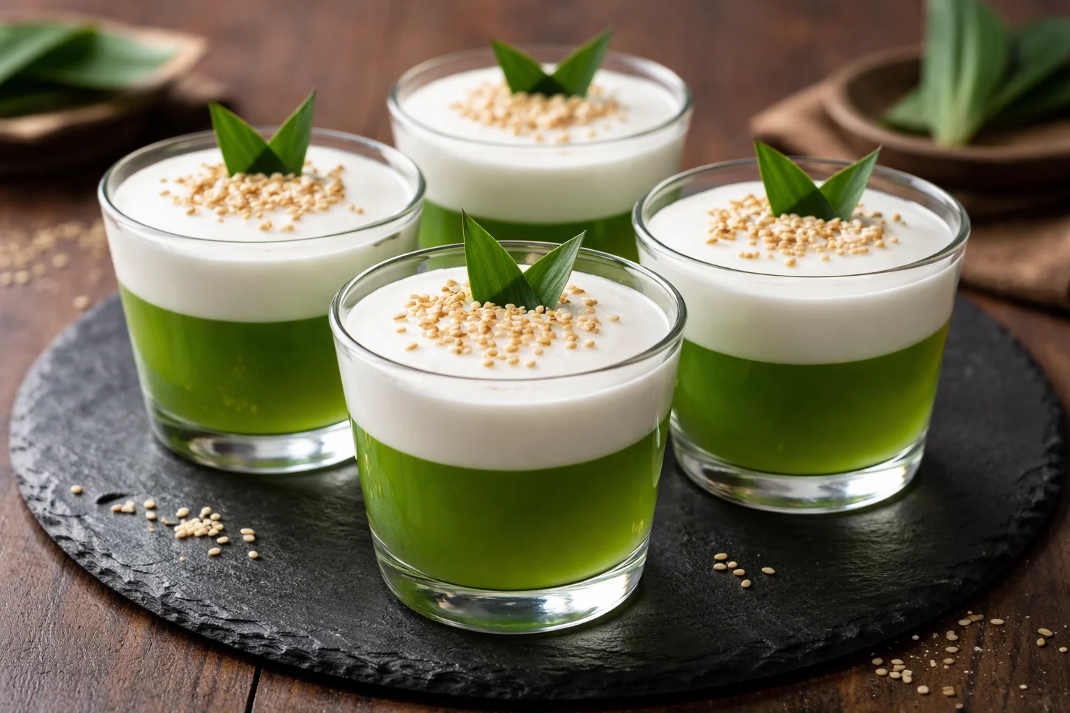 Deliciously Simple Easy Pandan Coconut Pudding Recipe