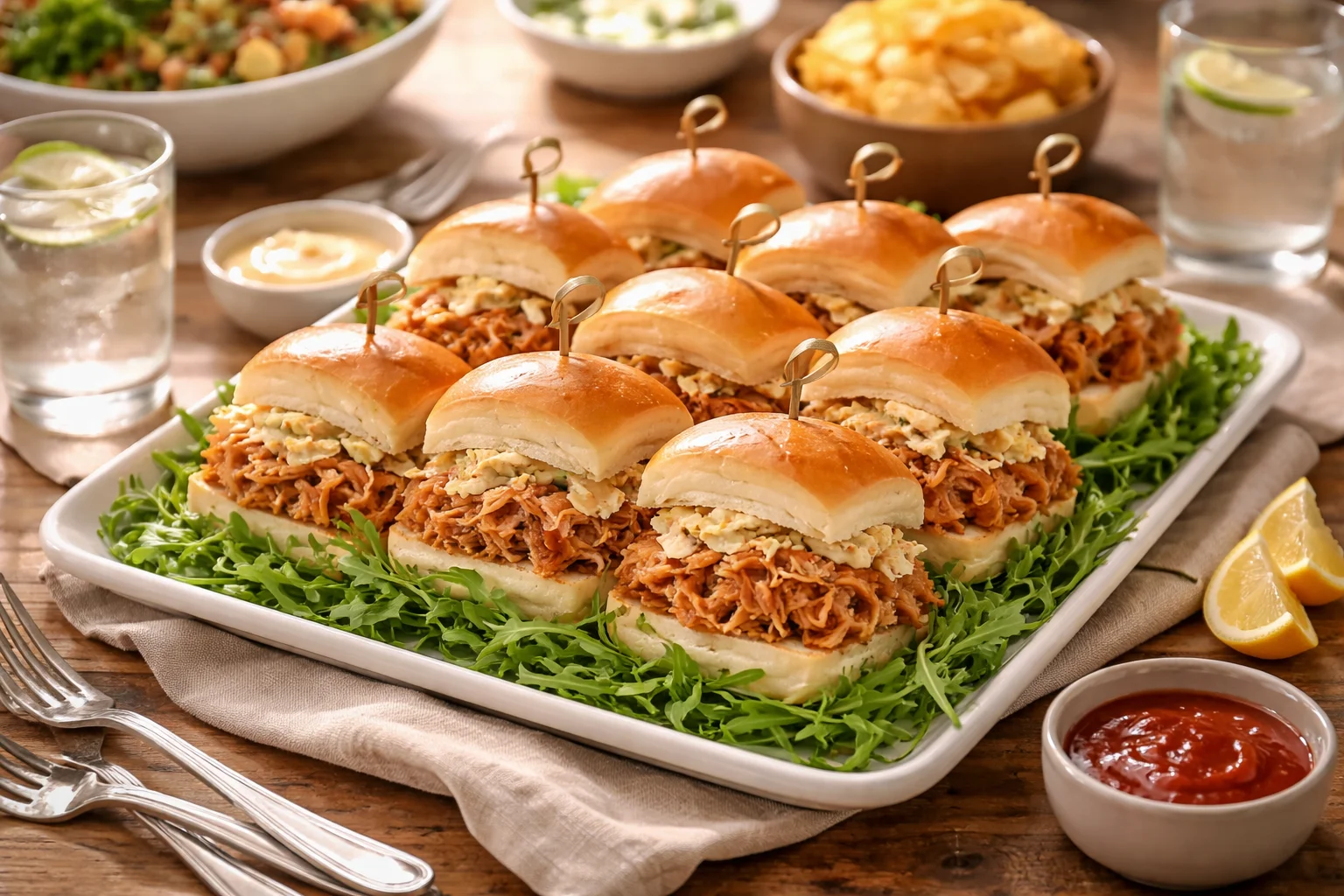 filipino chicken slider sandwiches party &mdash; Filipino Chicken Slider Sandwiches for Parties