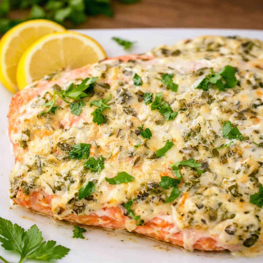 Delicious Honey Calamansi Baked Salmon Filipino Style served on a plate