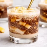 Mango Coconut Chia Breakfast Filipino Style served in a bowl with fresh mango slices.