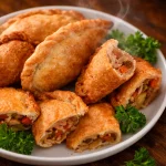 Baked chicken empanada Filipino style filled with chicken and vegetables