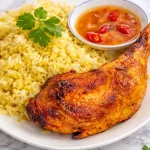 Oven-Baked Filipino Lemon Chicken Inasal marinated with lemongrass and garlic.