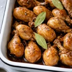 High protein Filipino meal prep chicken, Chicken Adobo served with rice.