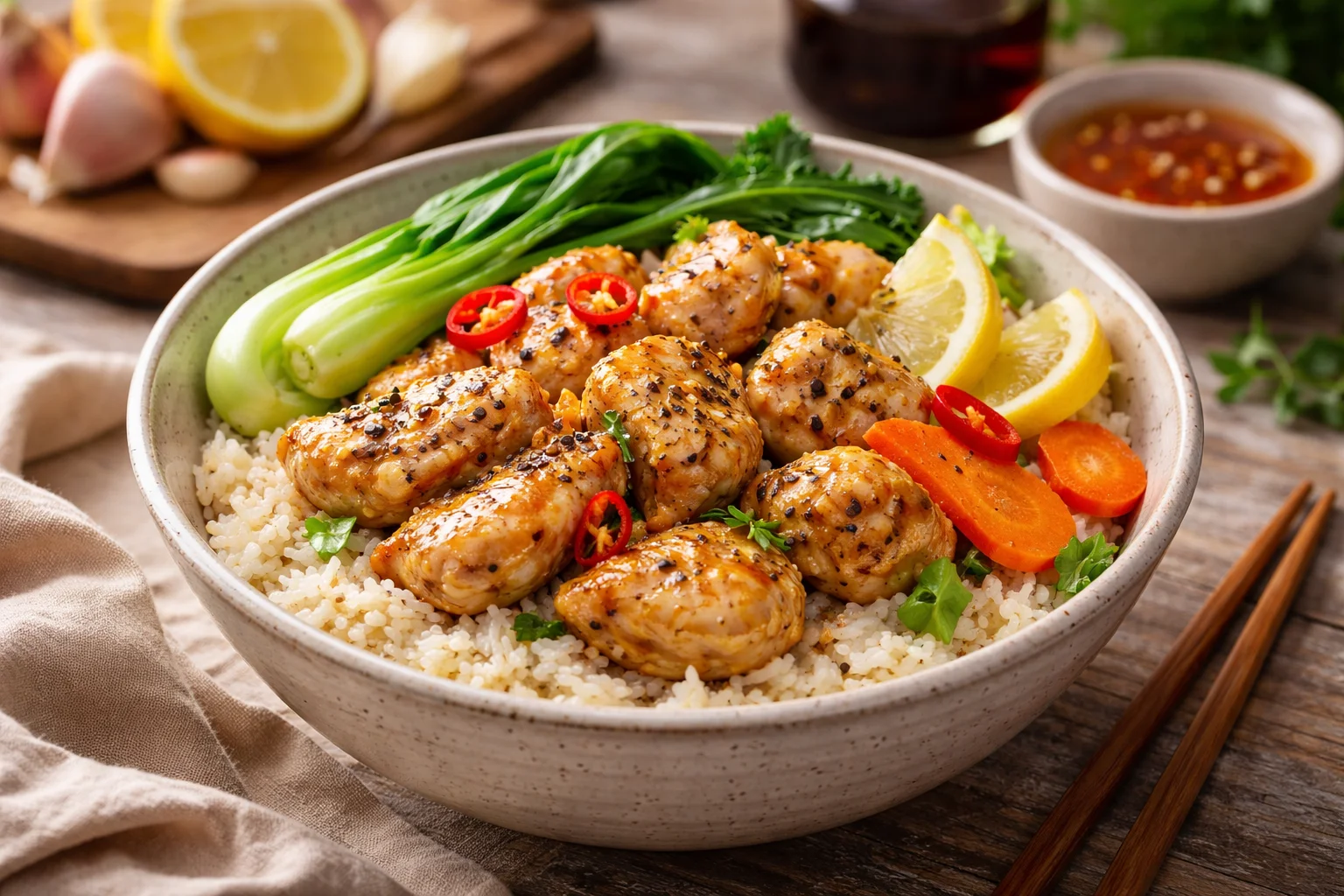 filipino lemon pepper chicken recipe &mdash; Filipino Lemon Pepper Chicken with Garlic Rice