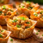 Crispy air fryer chicken lumpia cups, a delicious Filipino appetizer.