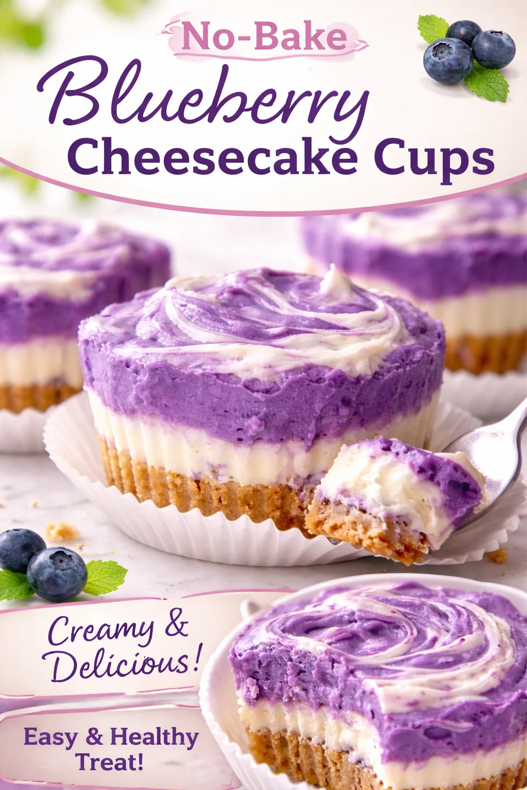 mini ube cheesecake cups &mdash; Mini Ube Cheesecake Cups