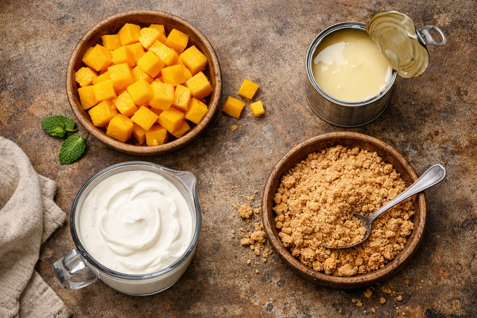 no bake mango graham cups &mdash; No-Bake Mango Graham Cups