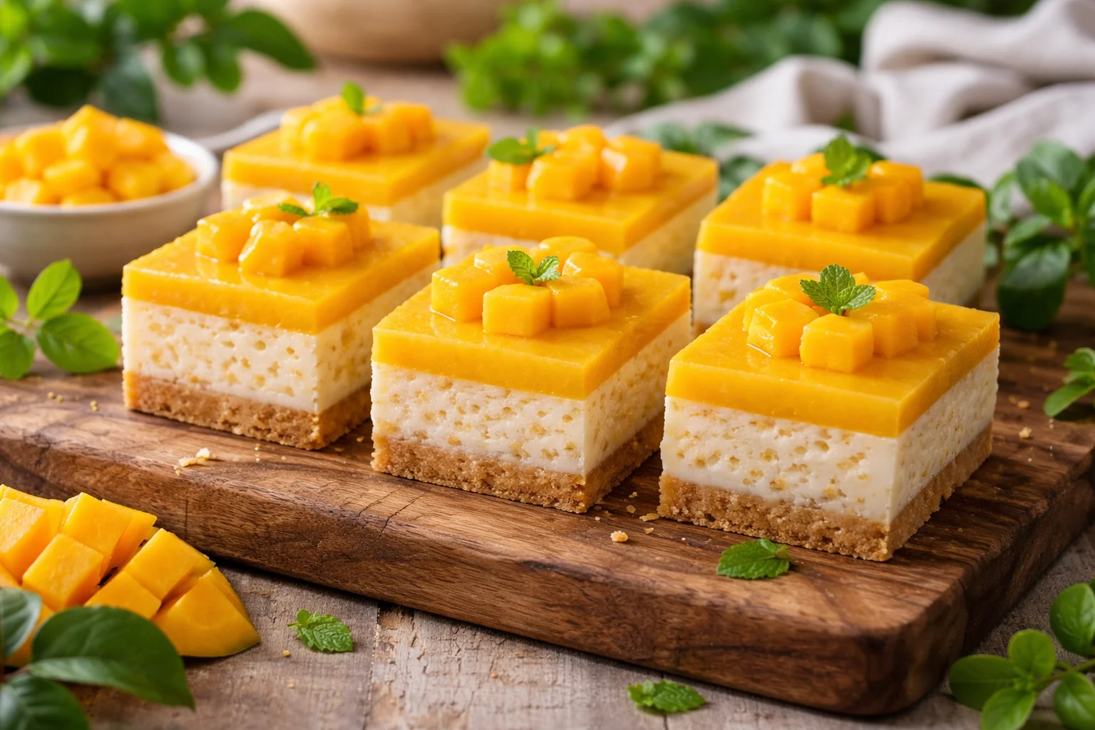 no bake mango sago bars