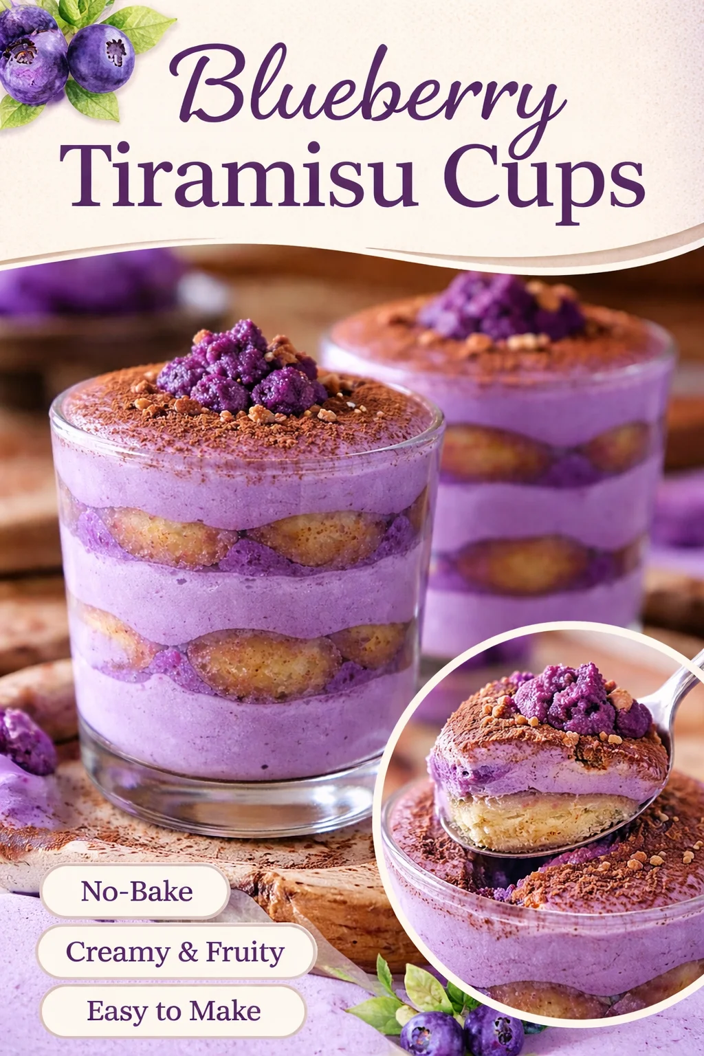 no bake ube tiramisu cups