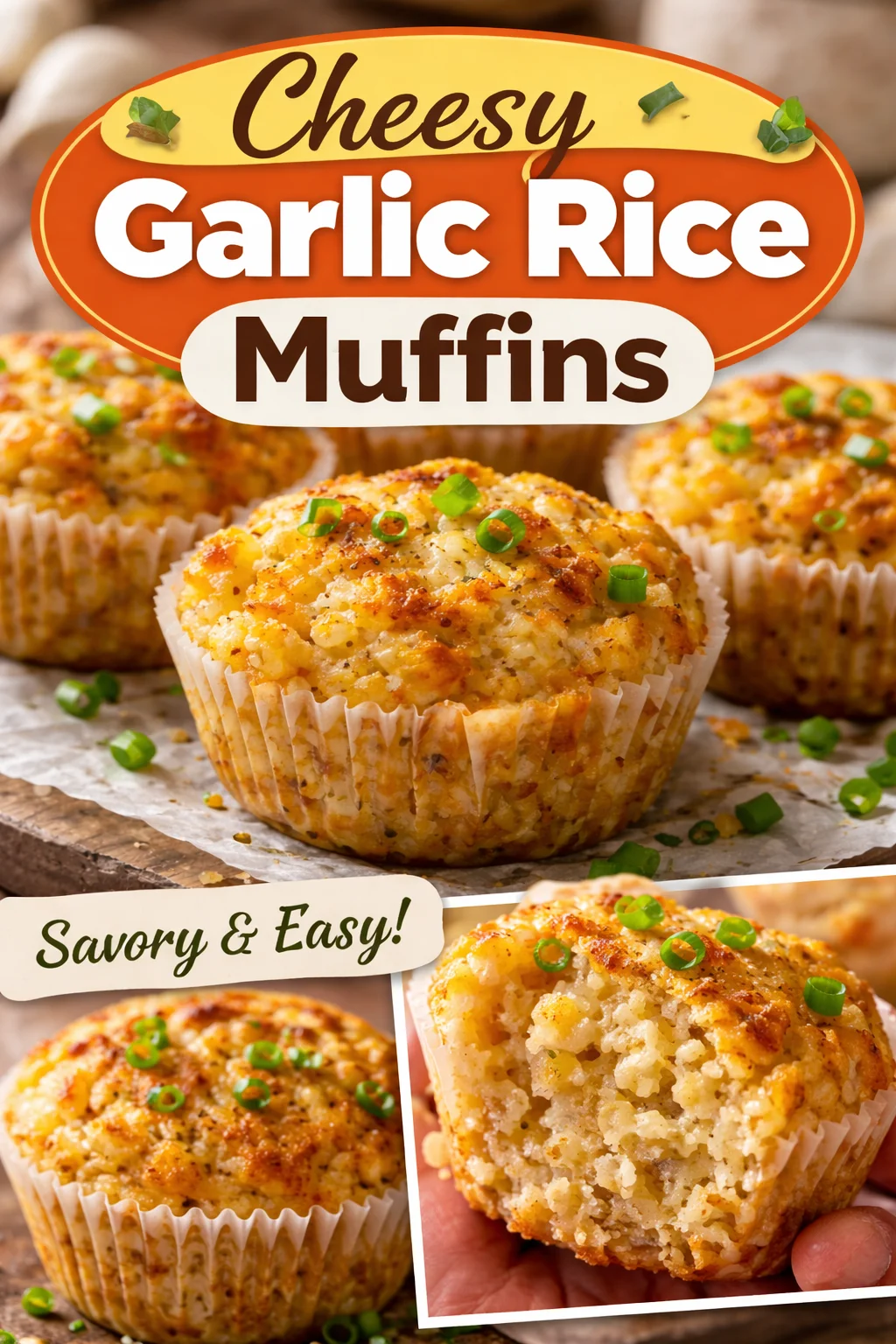 garlic rice breakfast muffins