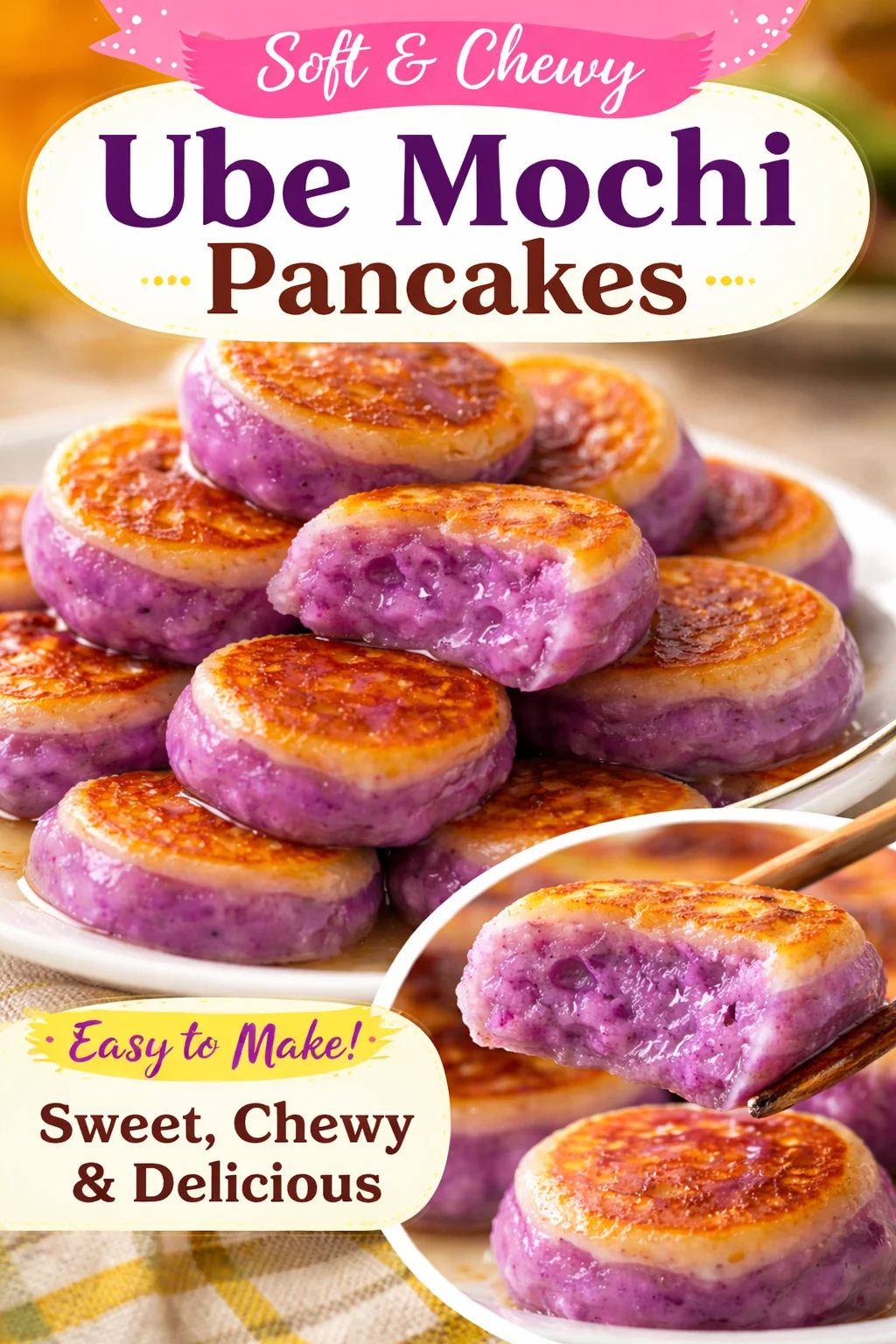 ube mochi pancake bites