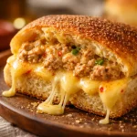Delicious spicy tuna pandesal melts with gooey cheese and savory toppings.