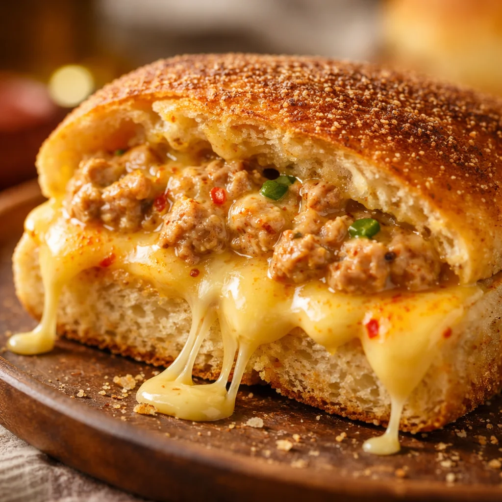 Delicious spicy tuna pandesal melts with gooey cheese and savory toppings.